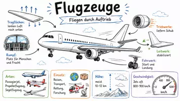 Vorschau - Arbeitsblätter - Lernposter + Arbeitsblatt zum Thema "Flugzeug" + Onlineübung & MP3 + Mindmap + Infografiken - Seite 2