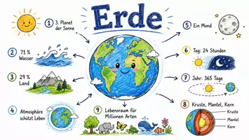 Vorschau - Arbeitsblätter - Arbeitsblätter "Erde" + Lösung & MP3 + Mindmap + Infografik - Seite 1