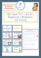 Vorschau - Fördermaterial/Inklusion - Der Laut ks - chs + x - Klasse 1-3 - Regelkarte + Wortkarten - Deckblatt