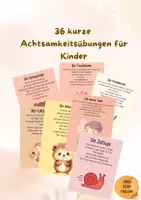 Vorschau - Bildkarten - 36 kurze Achtsamkeitsübungen für Kinder, Achtsamkeit für Kinder, Bewegungspausen - Deckblatt