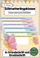 Vorschau - Bildkarten - Schmetterlingsklasse Namensschilder in Druck- und Grundschrift - Deckblatt