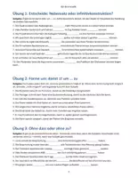 Vorschau - Arbeitsblätter - B2_Uebungen_Infinitivsaetze_Musterloesung - Seite 1