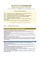 Vorschau - Arbeitsblätter - Glück Eudaimonie Klasse 9/10 | Was ist ein gutes Leben | Aristoteles Epikur Frankl Seligman | Hedonismus Stoizismus Flow PERMA | Erlebnismaschine | Fallbeispiele | Klausur | sofort einsetzbar - Deckblatt