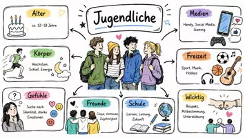 Vorschau - Arbeitsblätter - Lernposter + Arbeitsblätter zum Thema "Jugendliche" + Lösung & MP3 + Mindmap - Seite 2