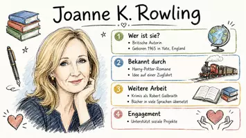 Vorschau - Arbeitsblätter - Lernposter + AB mit Fragen zum Thema "Joanne K. Rowling" + Lösungsblatt + Infografik - Seite 2
