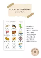 Vista previa - Hojas de trabajo - Vocales perdidas - Portada