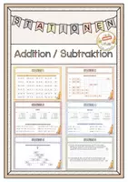 Vorschau - Arbeitsblätter - Addition und Subtraktion Stationentraining - Deckblatt