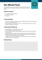 Vorschau - Arbeitsblätter - Versuch zum Auge: Der Blinde Fleck - Deckblatt