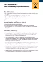 Vorschau - Arbeitsblätter - Versuch zum Auge: Bestimmung des Gesichtsfelds - Deckblatt