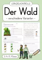 Vorschau - Test - Wald - Lernzielkontrolle / Test (3./4./5. Klasse) - Deckblatt