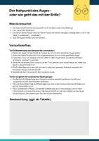 Vorschau - Arbeitsblätter - Versuch zum Auge: Akkomodation Nahpunktbestimmung - Deckblatt