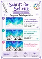 Vorschau - Stundenentwürfe - Kunst: Leuchtende Himmel mit Bergen (Kunstprojekt mit Vorlage) - Seite 3