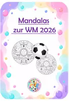 Vorschau - Mal- und Bastelvorlagen - Mandalas zur Fußball WM 2026 - Deckblatt
