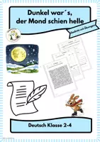 Vorschau - Arbeitsblätter - Dunkel war´s, der Mond schien helle - Gedicht mit passenden Übungen - Deckblatt