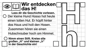 Vorschau - Arbeitsblätter - Buchstabe H - Übungsheft Klasse 1 - Seite 1