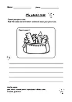 Vorschau - Mal- und Bastelvorlagen - Pencil Case - Wortschatzübung für den Englischunterricht - Seite 2