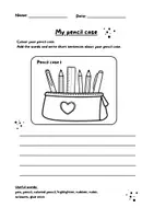 Vorschau - Mal- und Bastelvorlagen - Pencil Case - Arbeitsblatt mit 4 Varianten - Deckblatt