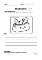 Vorschau - Mal- und Bastelvorlagen - Pencil Case - Arbeitsblatt mit 4 Varianten - Seite 3