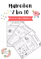 Vorschau - Arbeitsblätter - Malreihen von 2 bis 10 - verschiedene Arbeitsblätter - Deckblatt