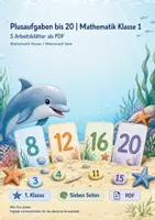 Vorschau - Arbeitsblätter - Plusaufgaben bis 20 | Mathematik Klasse 1 | 5 Arbeitsblätter als PDF - Deckblatt