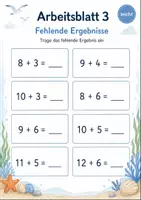 Vorschau - Arbeitsblätter - Plusaufgaben bis 20 | Mathematik Klasse 1 | 5 Arbeitsblätter als PDF - Seite 3