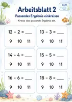 Vorschau - Arbeitsblätter - Minusaufgaben bis 20 | Mathematik Klasse 1 | 5 Arbeitsblätter als PDF - Seite 2