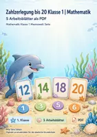 Vorschau - Arbeitsblätter - Zahlzerlegung bis 20 Klasse 1 | Mathematik | 5 Arbeitsblätter als PDF - Deckblatt