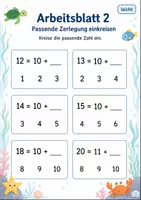 Vorschau - Arbeitsblätter - Zahlzerlegung bis 20 Klasse 1 | Mathematik | 5 Arbeitsblätter als PDF - Seite 2