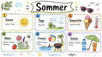 Vorschau - Arbeitsblätter - Lernposter + AB mit Fragen zum Thema "Sommer" + Lösungsblatt + Infografik - Seite 2