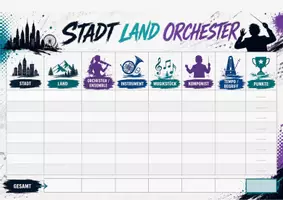 Vorschau - Spiele - Stadt Land Orchester – Musikspiel für den Unterricht | Musik Quiz & Wortspiel ab Klasse 5 - Deckblatt