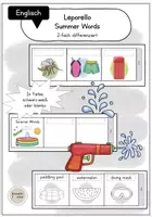 Vorschau - Fördermaterial/Inklusion - Englisch Leporello Sommer: "Summer Words" - Deckblatt