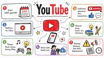 Vorschau - Arbeitsblätter - Arbeitsblatt "Youtube" + Onlineübung & MP3 + Mindmap + Infografik - Seite 1