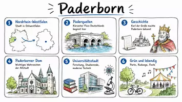 Vorschau - Arbeitsblätter - Arbeitsblätter zum Thema "Paderborn" + Lösung & MP3 + Mindmap + Infografik - Seite 1