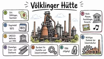 Vorschau - Arbeitsblätter - Arbeitsblätter zum Thema "Völklinger Hütte" + Lösung & MP3 + Mindmap + Infografik - Seite 1