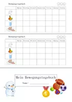 Vorschau - Aufgabenkarten - Bewegungstagebuch - Deckblatt