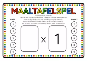Voorbeeld - Maaltafelspel - Voorblad