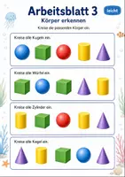 Vorschau - Arbeitsblätter - Geometrische Formen und Körper Klasse 1 | Mathematik | 5 Arbeitsblätter als PDF - Seite 3