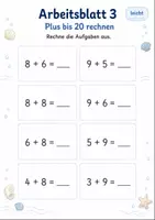 Vorschau - Arbeitsblätter - Zehnerübergang Addition bis 20 Klasse 1 | Mathematik | 5 Arbeitsblätter als PDF - Seite 3