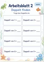 Vorschau - Arbeitsblätter - Verdoppeln und Halbieren bis 20 Klasse 1 | Mathematik | 5 Arbeitsblätter als PDF - Seite 2