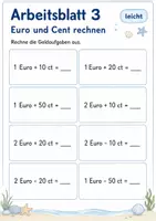 Vorschau - Arbeitsblätter - Rechnen mit Geld Klasse 1 | Mathematik | 5 Arbeitsblätter als PDF - Seite 3