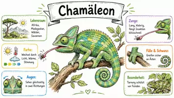 Vorschau - Arbeitsblätter - Lernposter + Arbeitsblätter zum Thema "Chamäleon" + Lösung & MP3 + Mindmap + Infografik - Seite 2