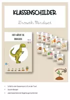 Vorschau - Poster - Klassentier Türschild Growth Mindset - Deckblatt