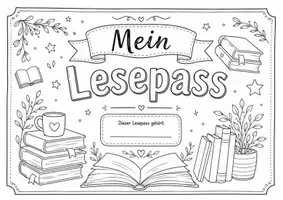 Vorschau - Aufgabenkarten - Mein Lesepass, Aufgaben für in der Schule oder Zuhause - Seite 1