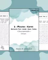 Vorschau - Quiz - 5-Minuten-Kartei - Aufgaben für zwischendurch - Wortsuche Klasse 1-4 - Deckblatt