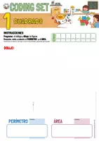 Vista previa - Hojas de trabajo - CODING SET Perímetros y áreas de figuras planas - página 1