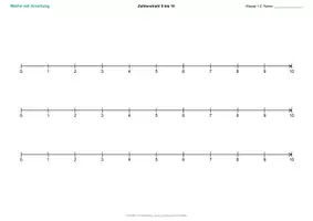 Vorschau - Arbeitsblätter - Zahlenstrahl 0 bis 10 – Vorlage zum Üben | Klasse 1–2 - Deckblatt