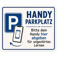 Vorschau - Poster - Handy Parkplatz fürs Klassenzimmer – Schild für die Handygarage - Seite 1