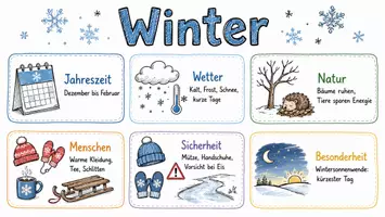 Vorschau - Arbeitsblätter - Arbeitsblätter zum Thema "Winter" + Lösung & MP3 + Mindmap + Infografik - Seite 1