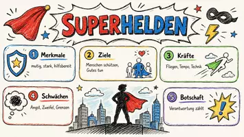 Vorschau - Arbeitsblätter - Lernposter + Arbeitsblätter zum Thema "Superhelden" + Lösung & MP3 + Mindmap + Infografik - Seite 2
