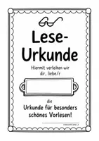 Vorschau - Anderer Materialtyp - Lese- Urkunden zur Leseanimation - Seite 1